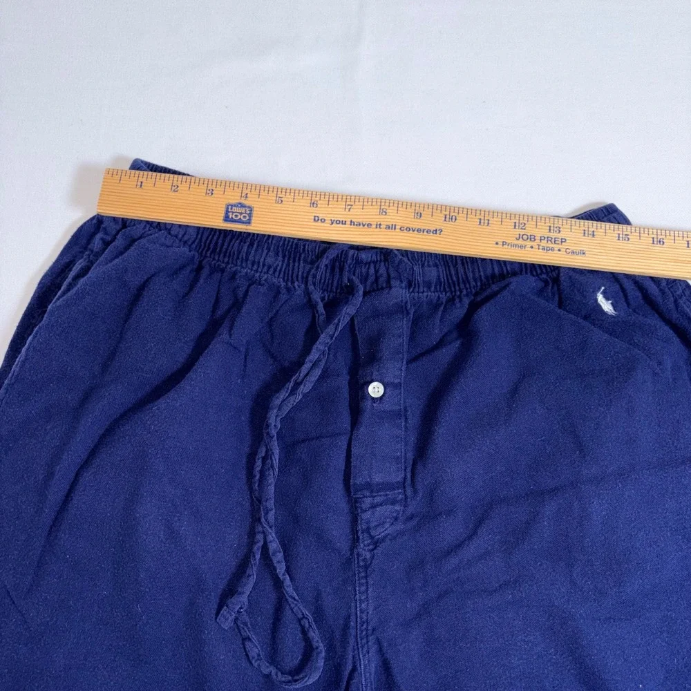 Polo Ralph Lauren Pajama Pants Large Navy Blue Excellent Cotton Drawstring Logo